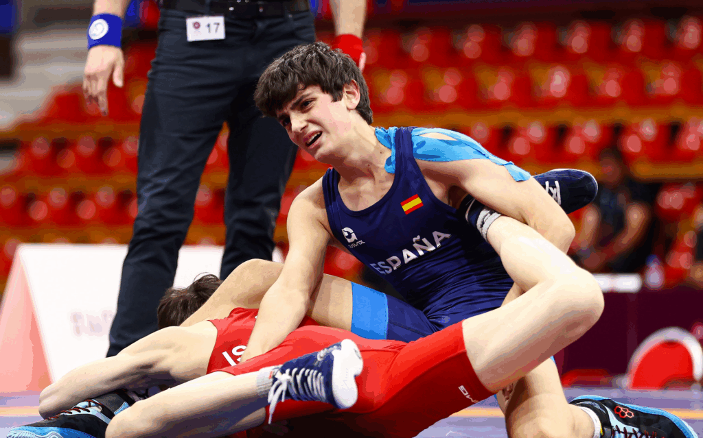 Samvel, durante su combate por el bronce en el Europeo