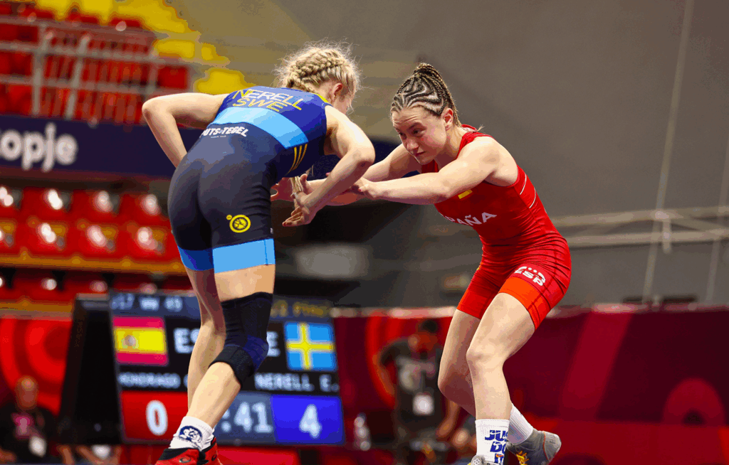 Sheila Mondragó, contra la sueca Nerell en semifinales del Europeo