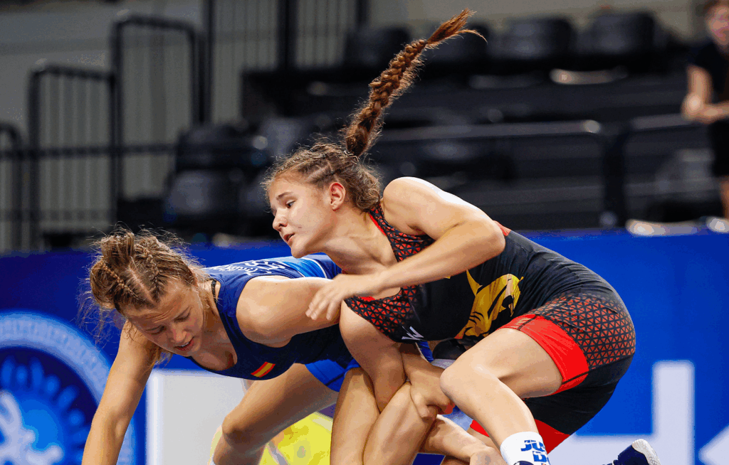 Nadia Zholtikova, en su combate contra Ucrania en el Mundial
