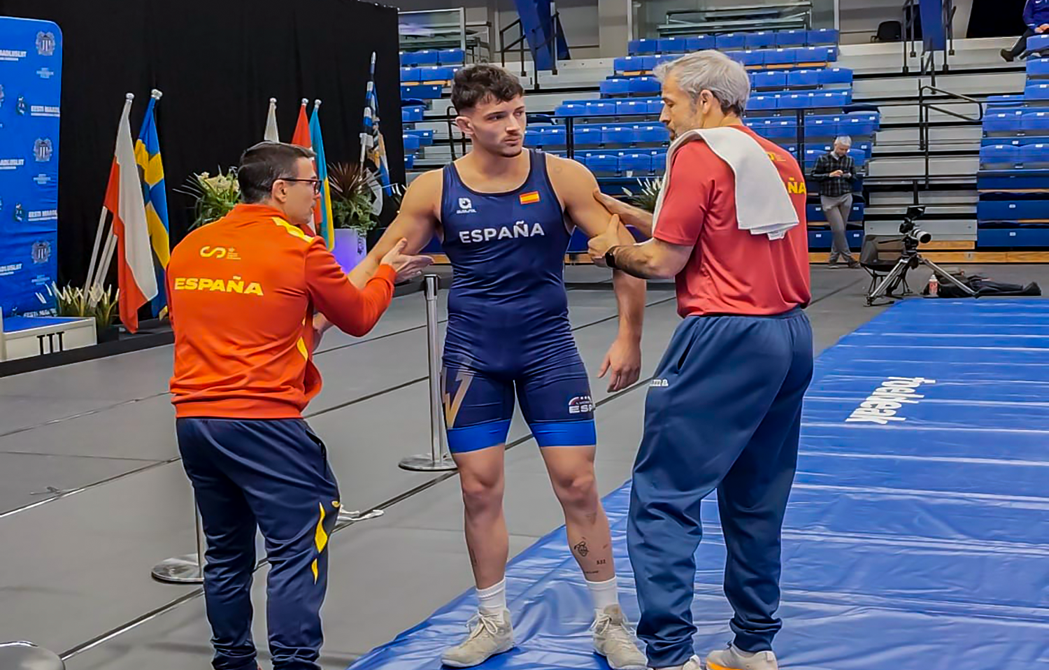Marcos Sánchez - Silva, durante una pausa en Estonia