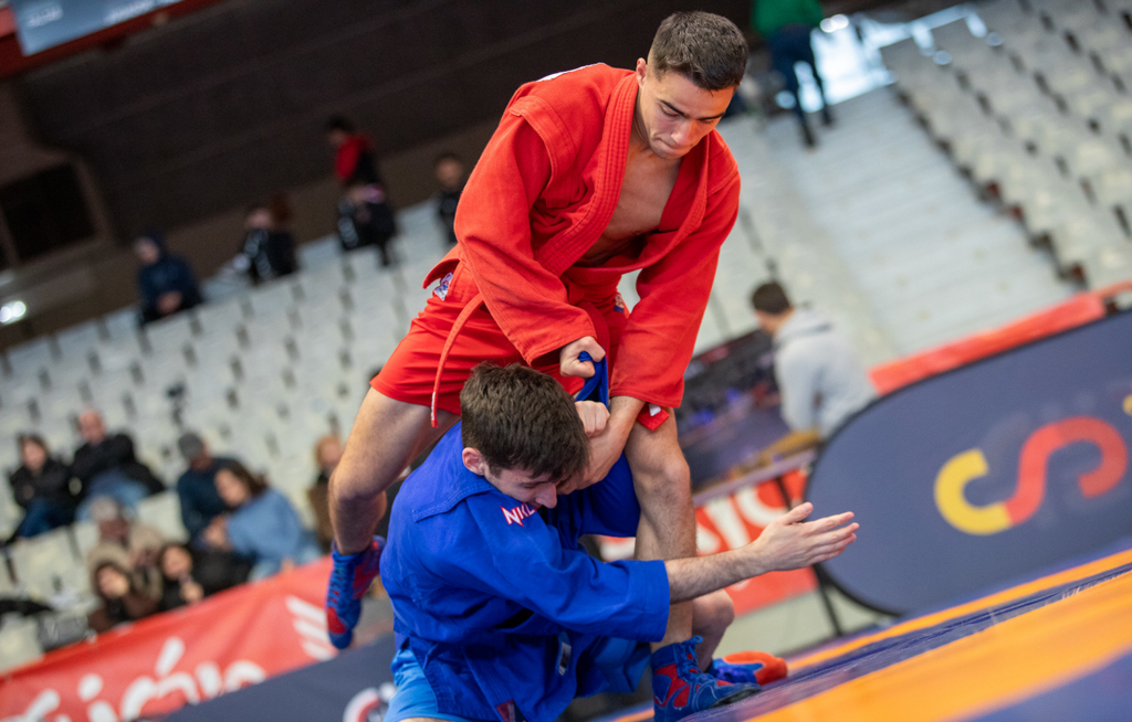 Gorka Gracia, durante un combate de sambo