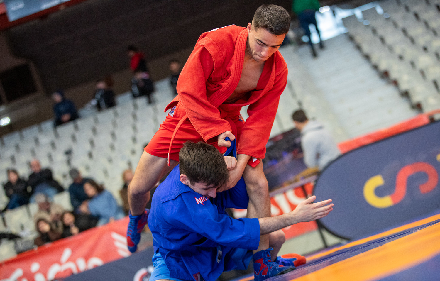 Gorka Gracia, durante un combate de sambo