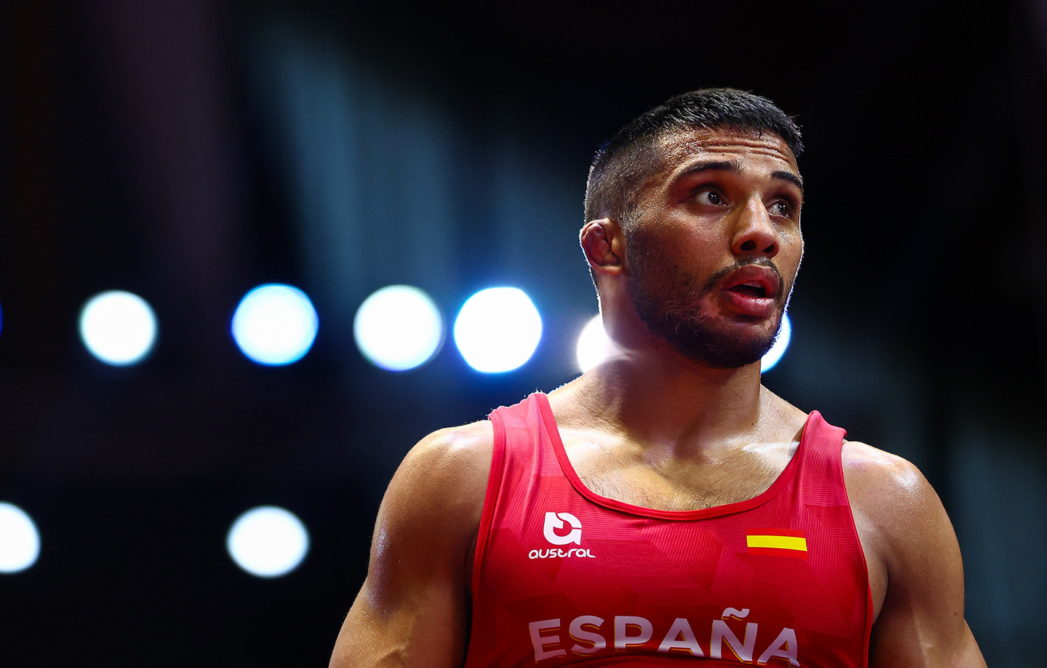 Moha Mottaghinia, durante su combate de cuartos en el Europeo