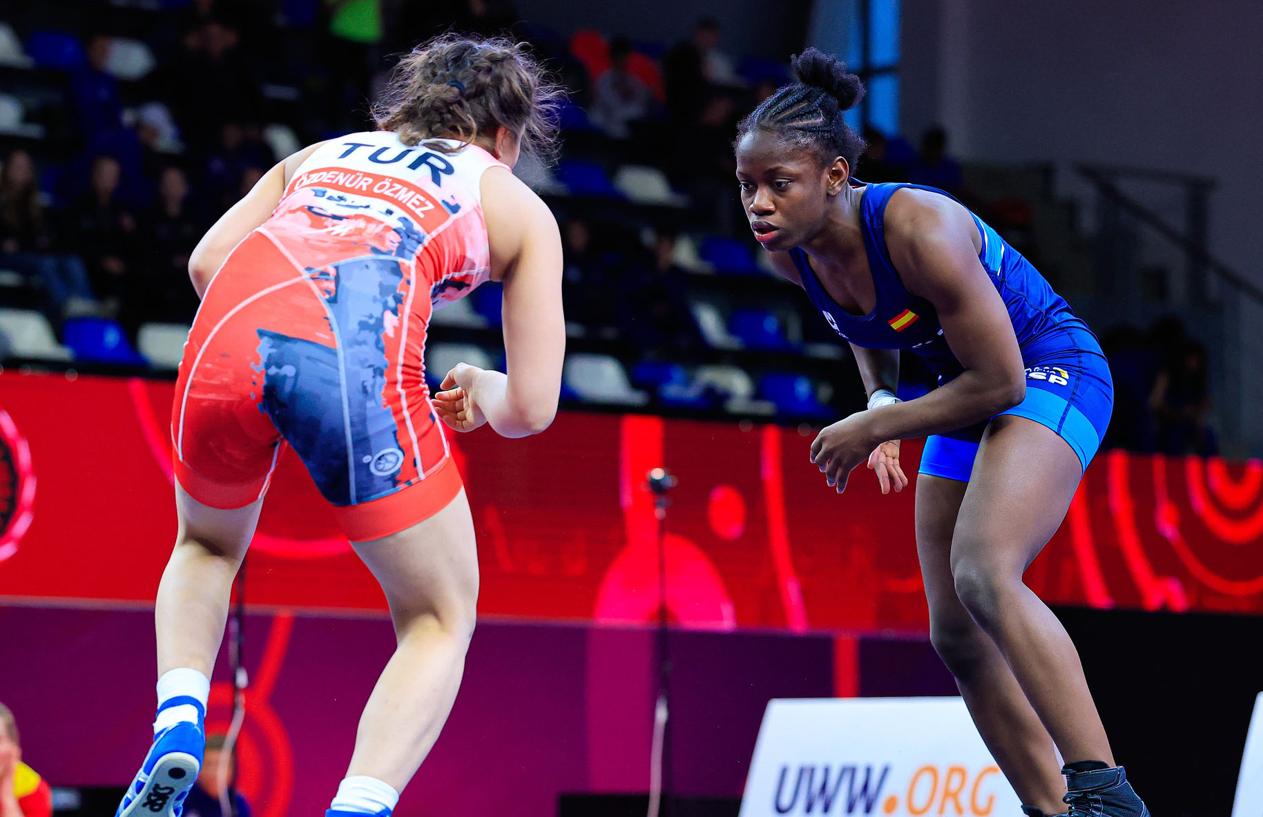 Graciela Eningo, en su combate de semifinales contra la turca Ozmez